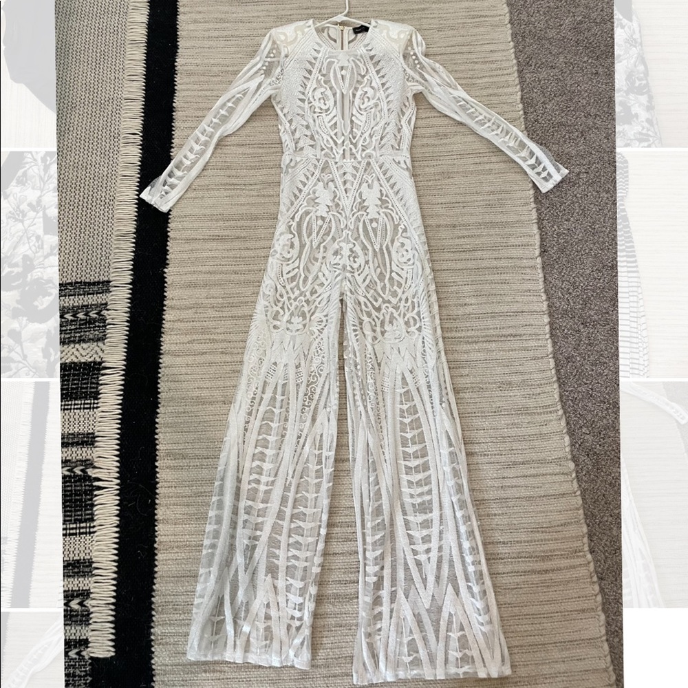 White sheer jumpsuit